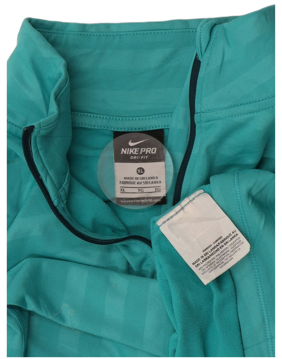 Женский спортивный костюм-пуловер с воротником на молнии Nike Dri Fit UK 18 XL в синюю полоску