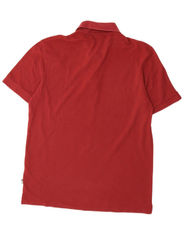 Мужская рубашка-поло HUGO BOSS, большая бордовая, хлопок