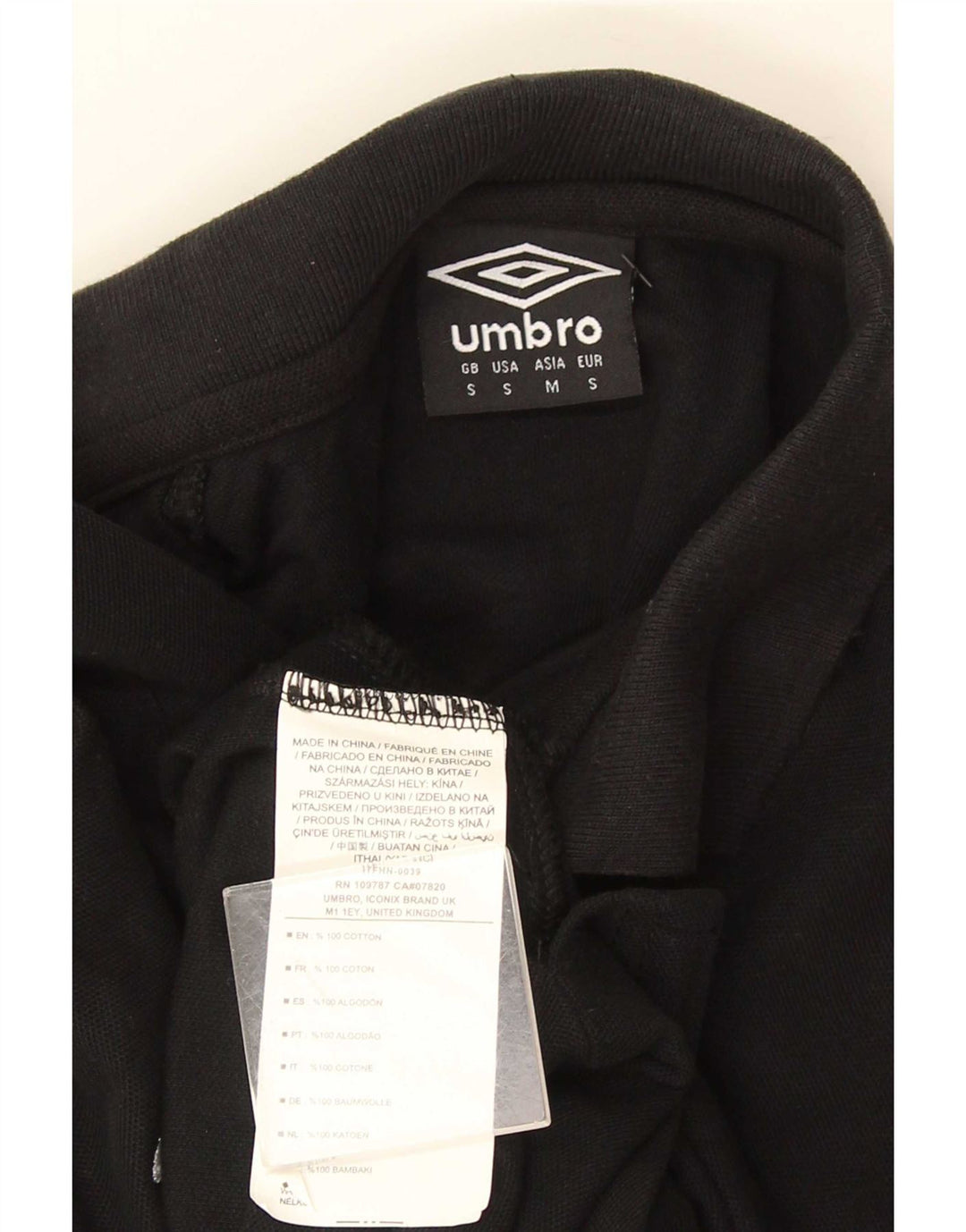 Мужская рубашка-поло Umbro, маленькая черная, хлопок
