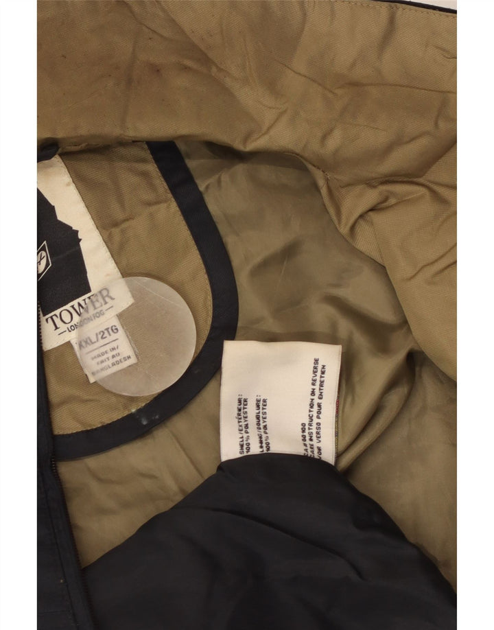 Мужская дождевик с капюшоном London Fog UK 44 2XL, черный полиэстер