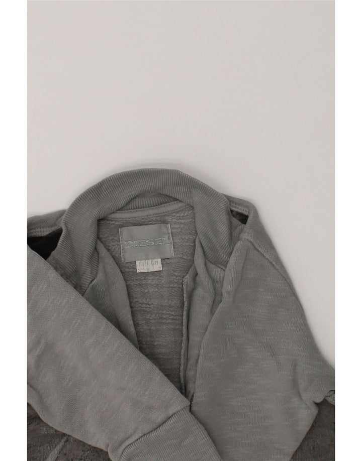 DIESEL Baby Boys Graphic Tracksuit Top Jacket 3-6 Months Grey Cotton | Vintage Diesel | Thrift | Second-Hand Diesel | Used Clothing | Messina Hembry 