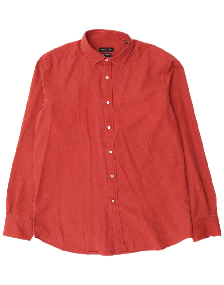 Мужская рубашка Massimo Dutti XL красная, хлопок