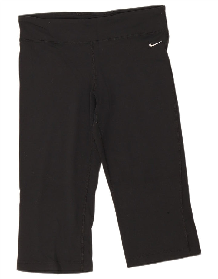 Женские леггинсы-капри Nike Dri Fit UK 14, средний черный нейлон