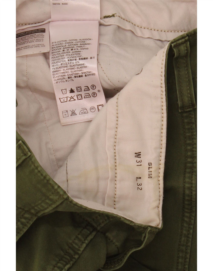 Мужские узкие брюки карго Levi's W31 L30, зеленый хлопок