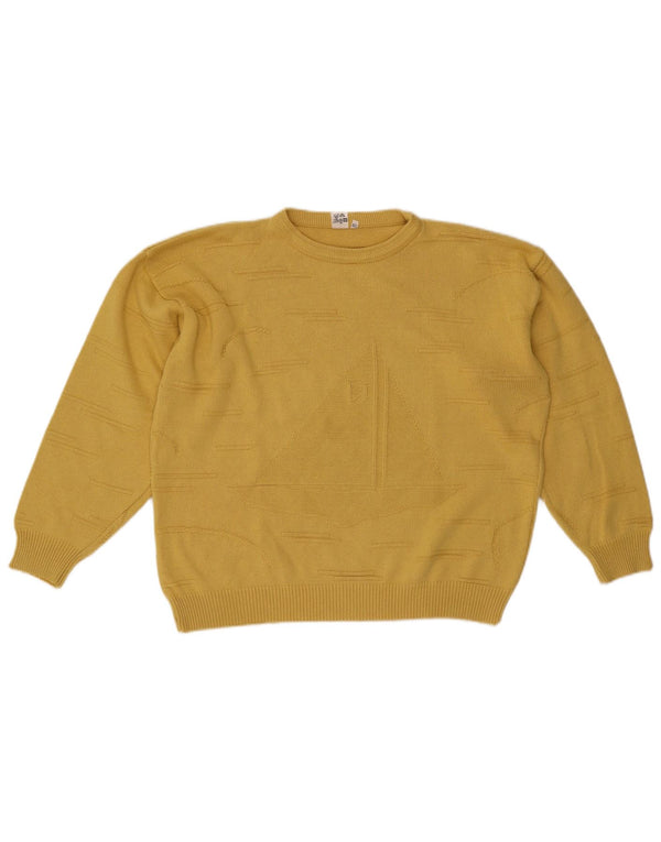 Винтажный женский свободный джемпер с круглым вырезом IT 50 XL, желтый