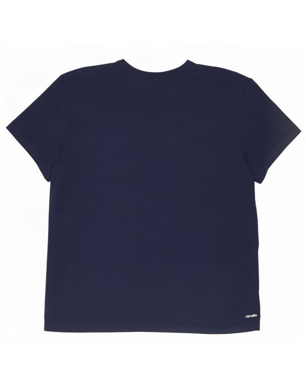 Adidas Womens Climalite Graphic T-Shirt Top UK 18 XL Navy Blue Cotton
