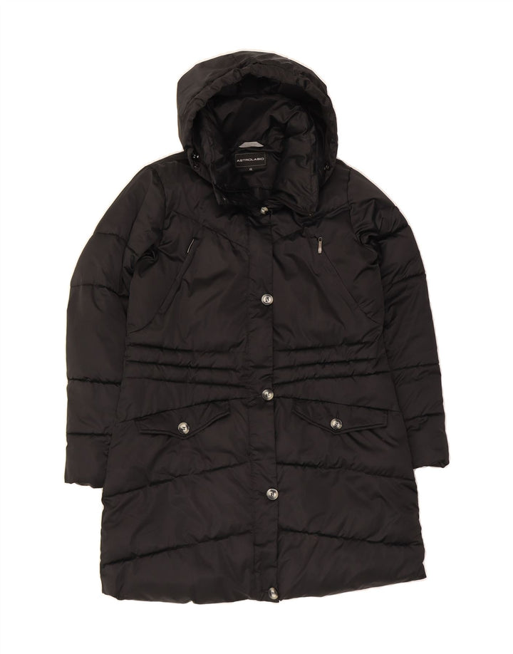 ASTROLABIO Womens Hooded Padded Coat IT 48 XL Black Polyester Vintage Astrolabio and Second-Hand Astrolabio from Messina Hembry 