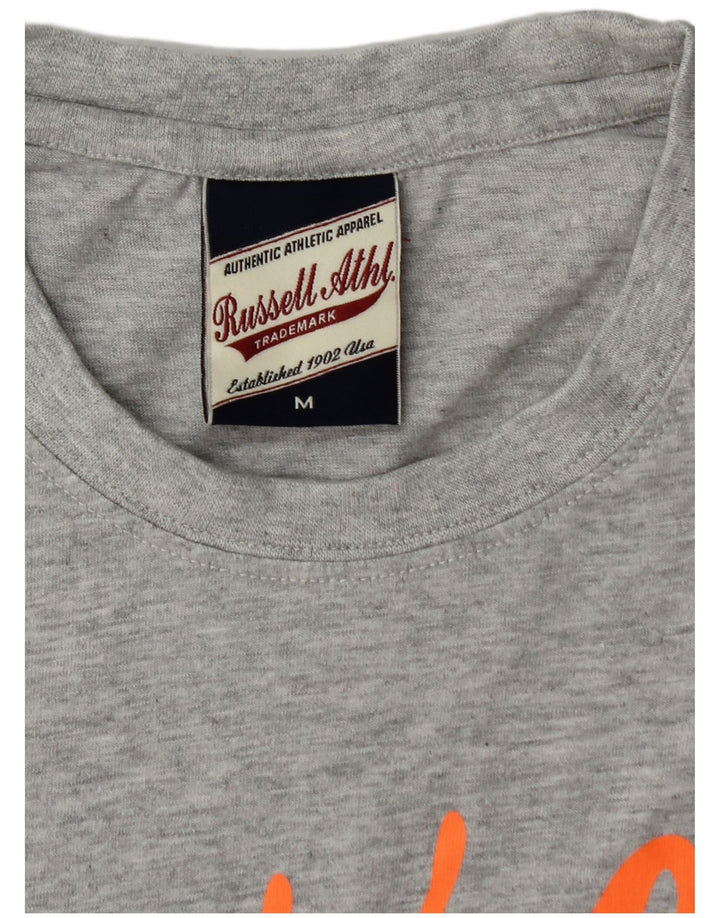 RUSSELL ATHLETIC Mens Graphic T-Shirt Top Medium Grey