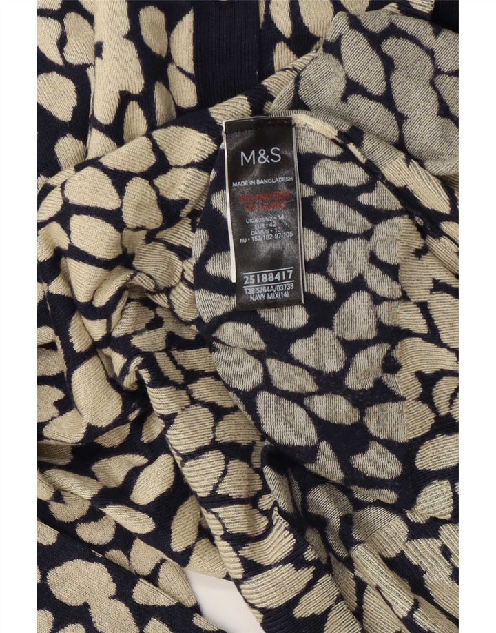 Женский кардиган Marks & Spencer UK 14, средний черный с геометрическим узором