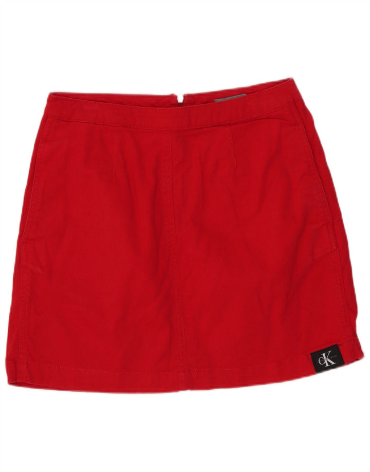 CALVIN KLEIN Женская джинсовая юбка W27, маленькая красная, хлопок
