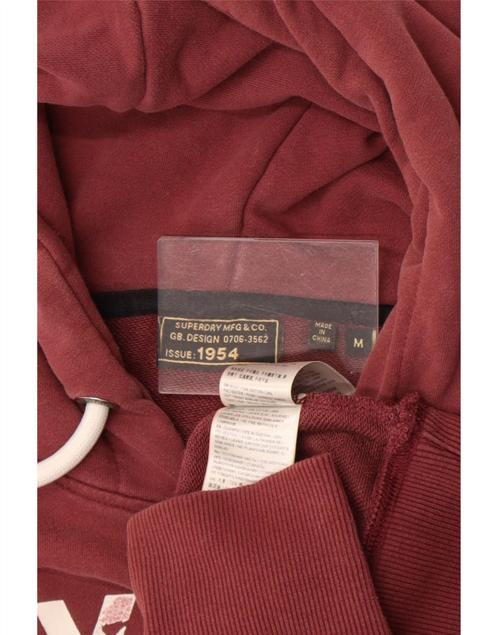 Мужской джемпер с капюшоном Superdry с рисунком, средний бордовый, хлопок