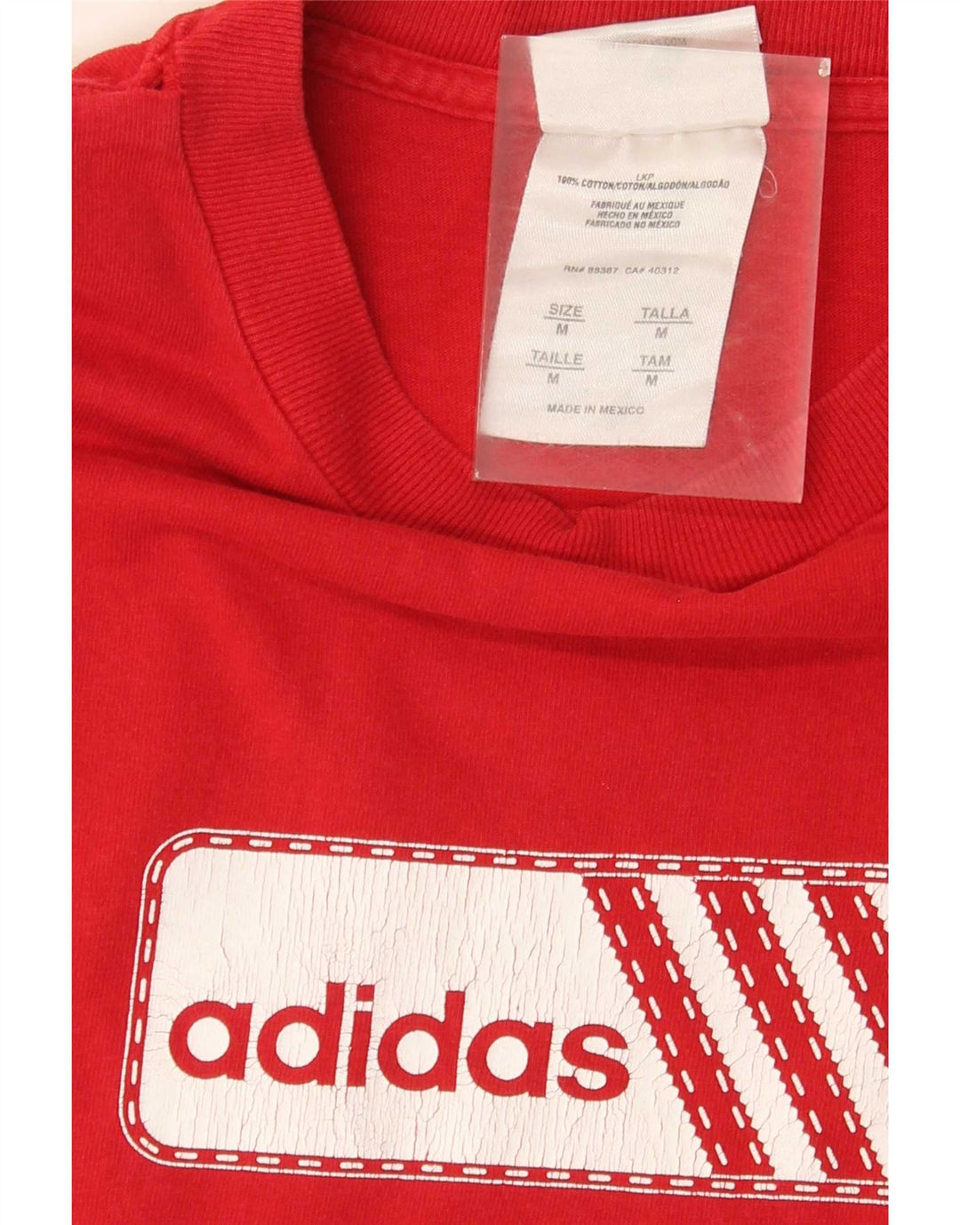 Мужская футболка Adidas с рисунком из хлопка среднего красного цвета