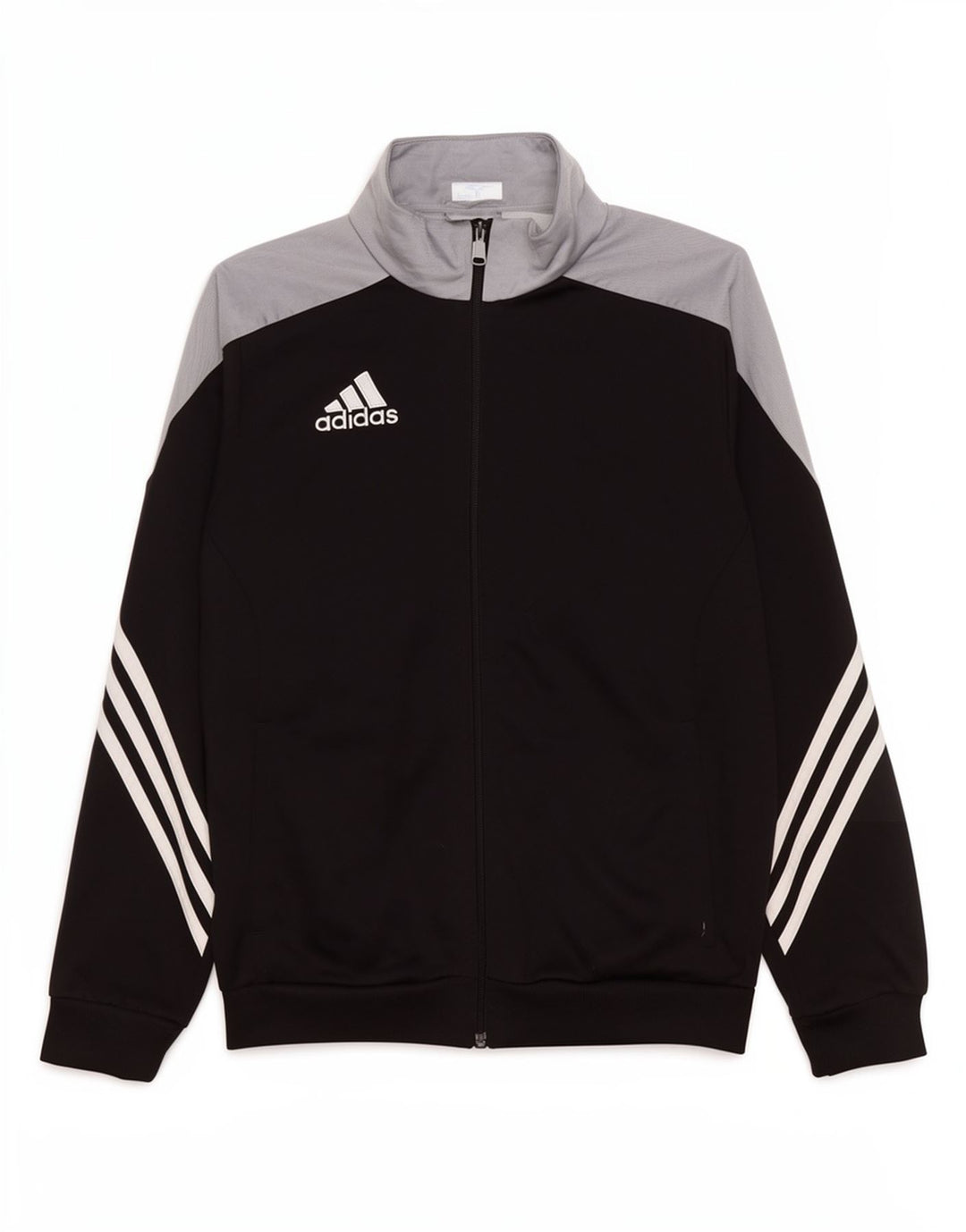 Спортивный костюм Adidas для мальчиков, верхняя куртка 13–14 лет, XL, черный полиэстер с цветными блоками