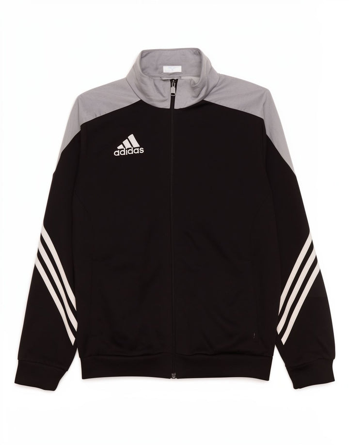 Спортивный костюм Adidas для мальчиков, верхняя куртка 13–14 лет, XL, черный полиэстер с цветными блоками