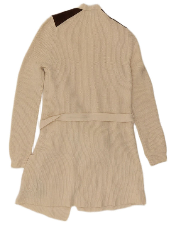 Женский длинный кардиган-свитер Ralph Lauren UK 6 XS Off White с цветными блоками