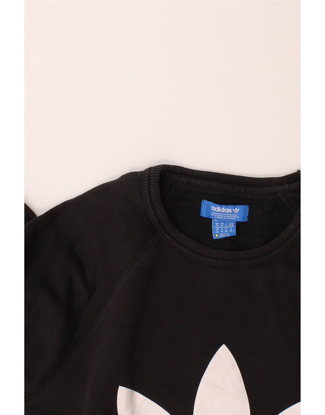 ADIDAS Mens Graphic Sweatshirt Jumper Medium Black Cotton Vintage Adidas and Second-Hand Adidas from Messina Hembry 