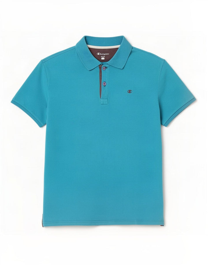 Мужская рубашка поло Champion Easy Fit, большая синяя хлопковая ткань