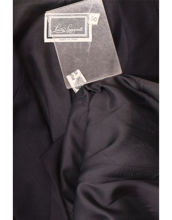 LUISA SPAGNOLI Womens 2 Button Blazer Jacket IT 50 Large Navy Blue Wool