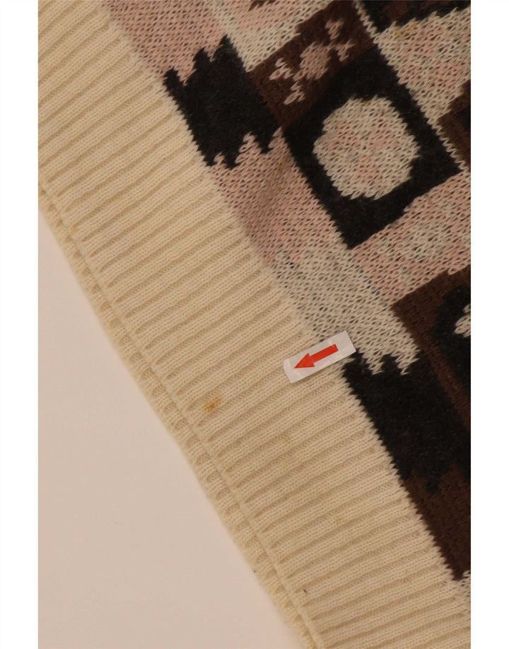 Мужской джемпер с круглым вырезом Missoni, шерстяной свитер среднего коричневого цвета с геометрическим рисунком