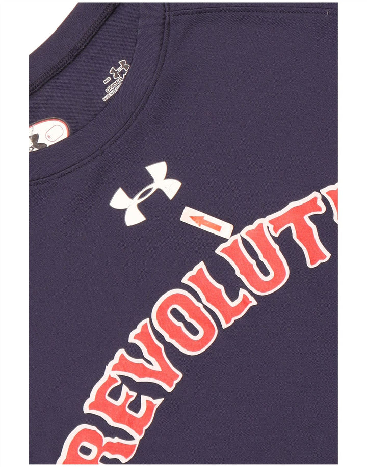 Мужская футболка с рисунком Under Armour Верх среднего размера, темно-синий, полиэстер