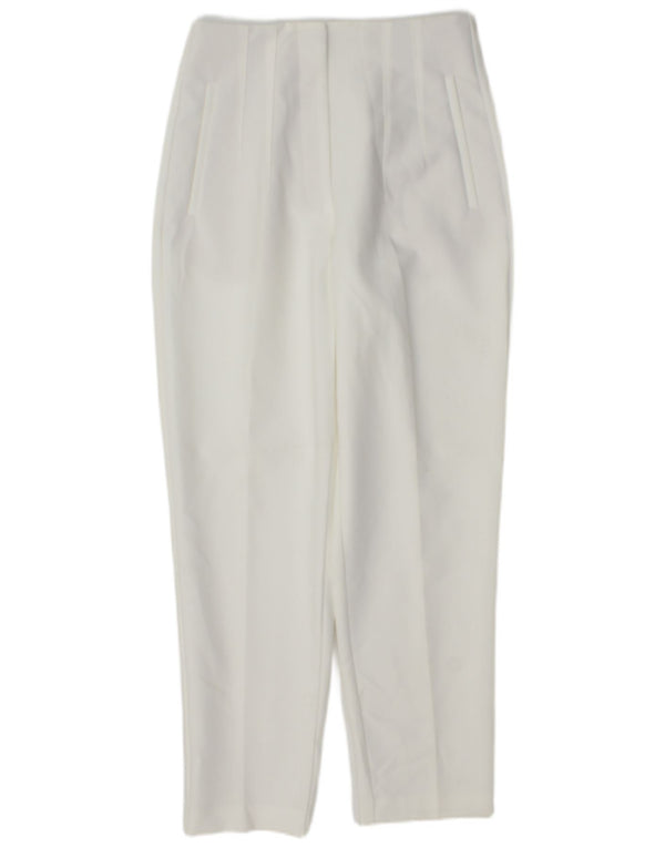 Женские зауженные костюмные брюки Zara Medium W28 L27, белый полиэстер
