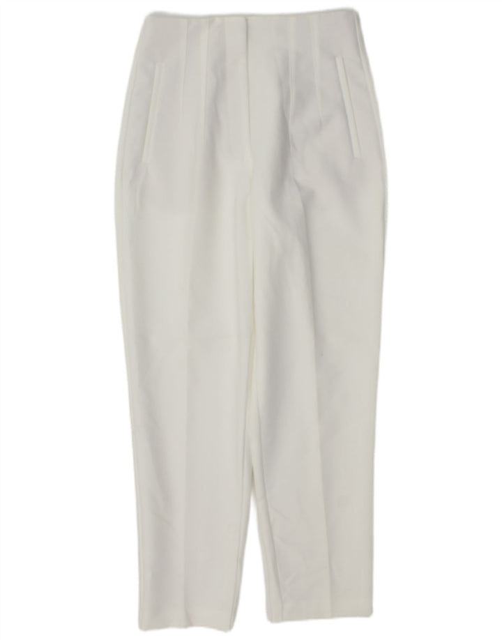 Женские зауженные костюмные брюки Zara Medium W28 L27, белый полиэстер