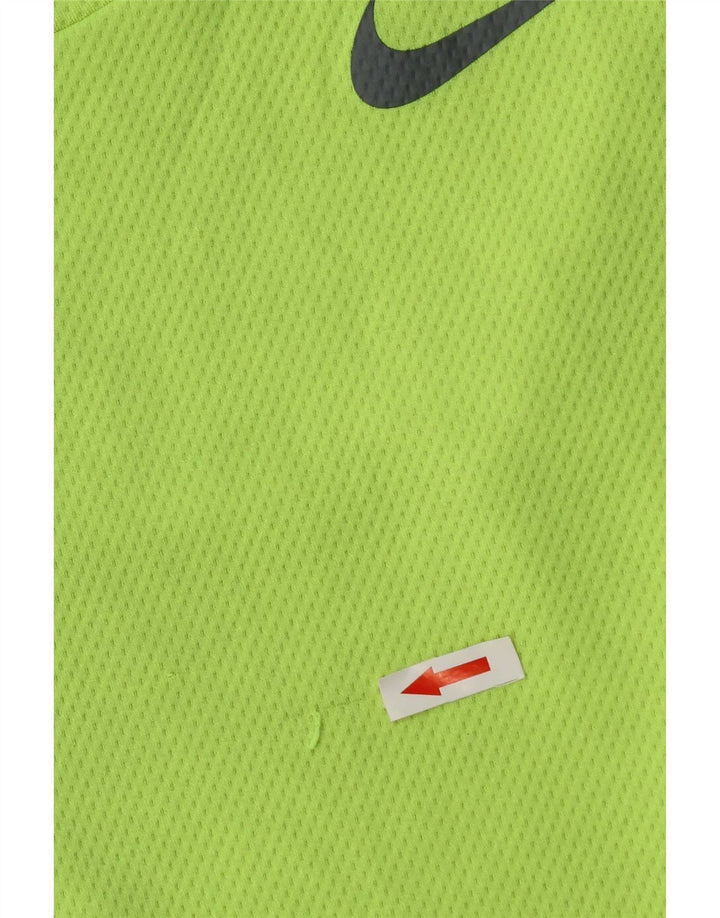 Мужская футболка Nike Dri Fit, верх, средний зеленый цвет, полиэстер с цветными блоками