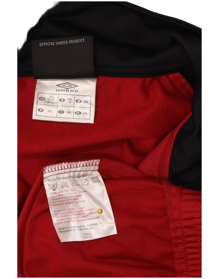 Мужской спортивный костюм Umbro, верхняя куртка, Великобритания, 47/49, 2XL, красный полиэстер с цветными блоками