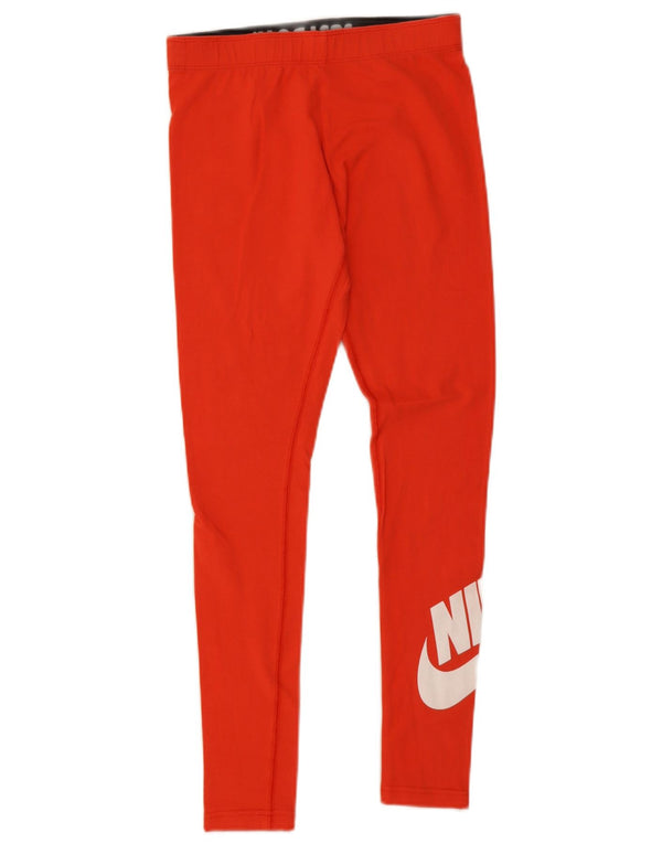 Женские леггинсы с рисунком Nike UK 8, маленькие оранжевые хлопковые