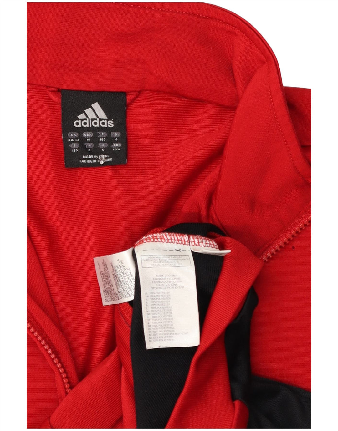 Мужская спортивная куртка Adidas UK 40/42, средний красный полиэстер с цветными блоками