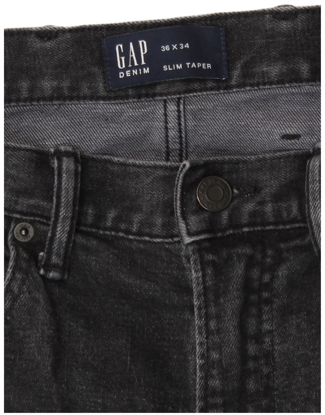 Мужские узкие зауженные джинсы Gap W36 L34, серый хлопок