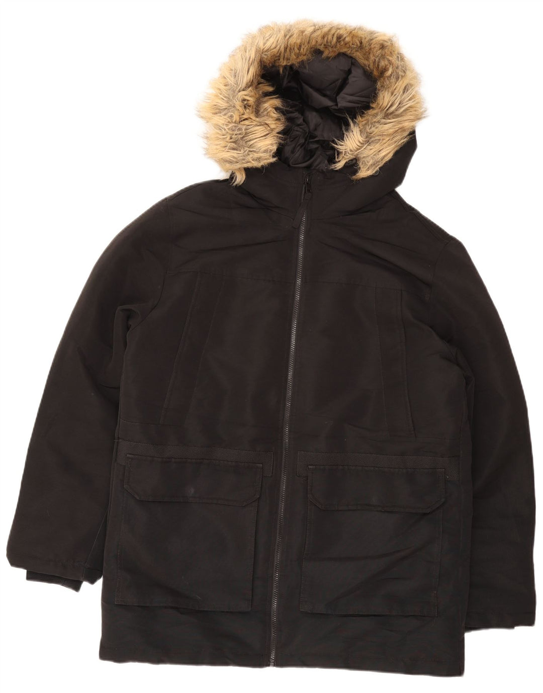 Мужская парка Jack & Jones с капюшоном UK 40, большая черная полиэстер