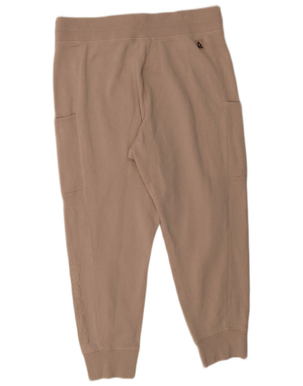 Женские спортивные брюки Reebok с графическим рисунком, джоггеры UK 18 XL, бежевые, хлопок