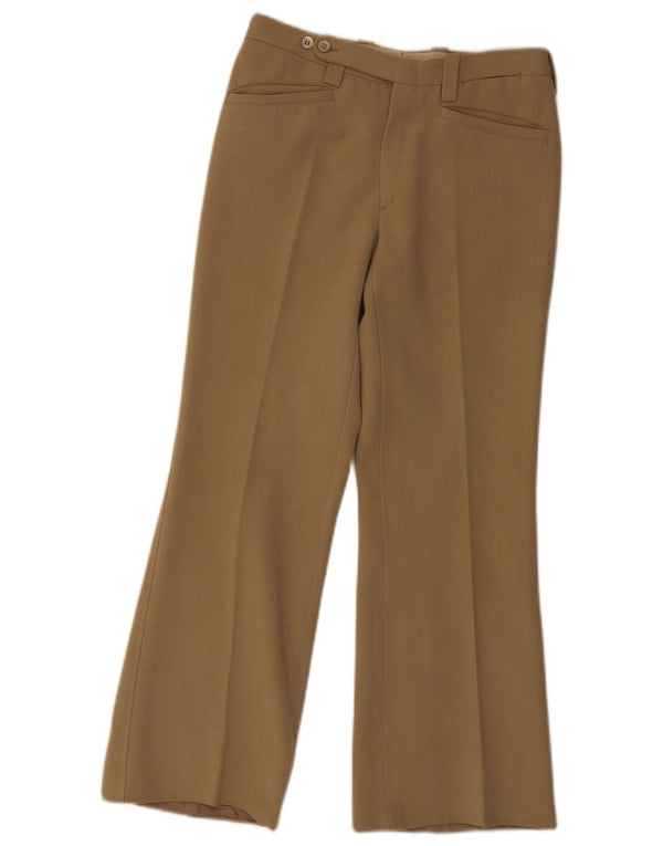 Винтажные женские костюмные брюки Bootcut IT 44 Medium W27 L27 Бежевый