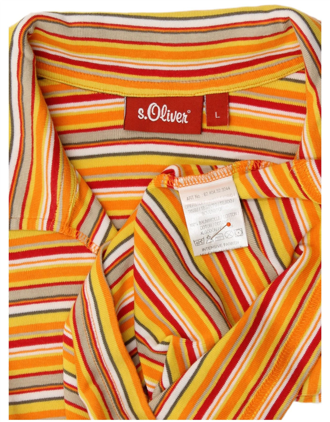 Женская укороченная рубашка-поло S.Oliver UK 14, хлопок в большую желтую полоску