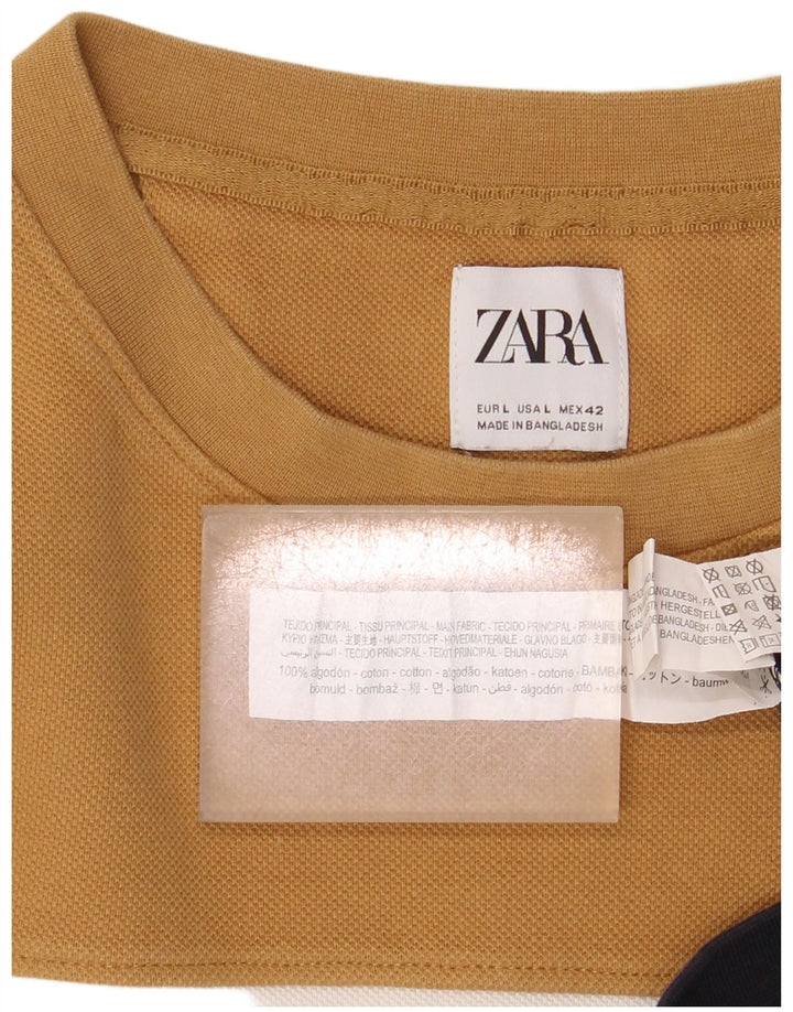 Мужской свитшот Zara, большой разноцветный хлопковый джемпер с цветными блоками