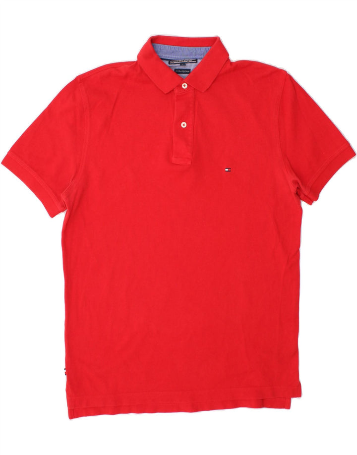 TOMMY HILFIGER Mens Polo Shirt Large Red Cotton Vintage Tommy Hilfiger and Second-Hand Tommy Hilfiger from Messina Hembry 