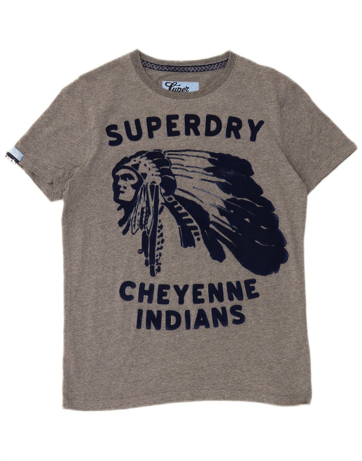 SUPERDRY Mens Graphic T-Shirt Top Medium Grey