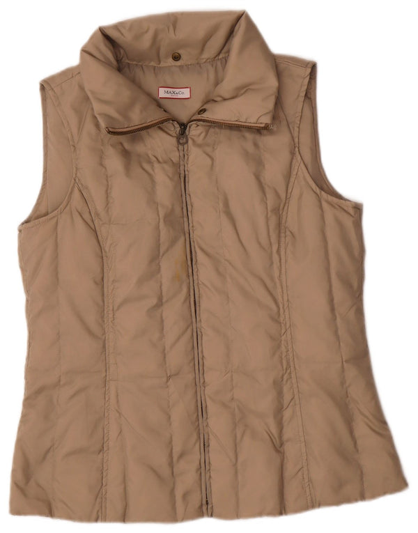 MAX & CO. Womens Padded Gilet UK 10 Small Beige Nylon