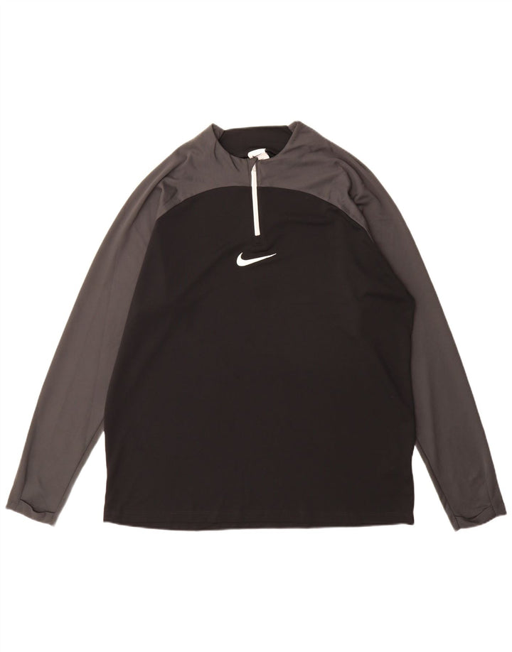 Мужской топ Nike Dri Fit с длинным рукавом XL, черный, цветной блок