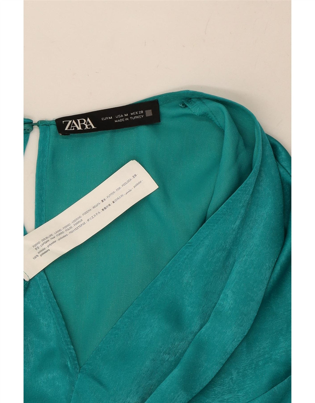 ZARA Womens Batwing Tunic Dress UK 14 Medium Blue Polyester