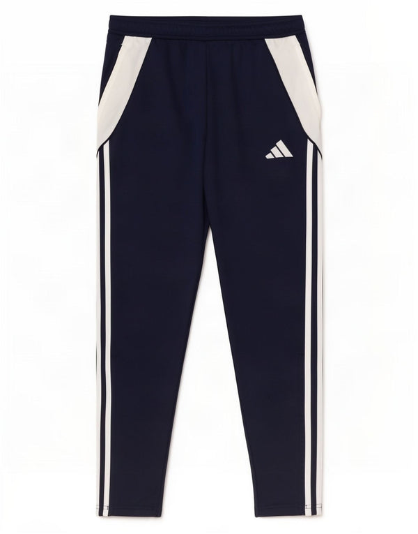 Мужские спортивные брюки Adidas Aeroready, средние, темно-синие, с цветными блоками