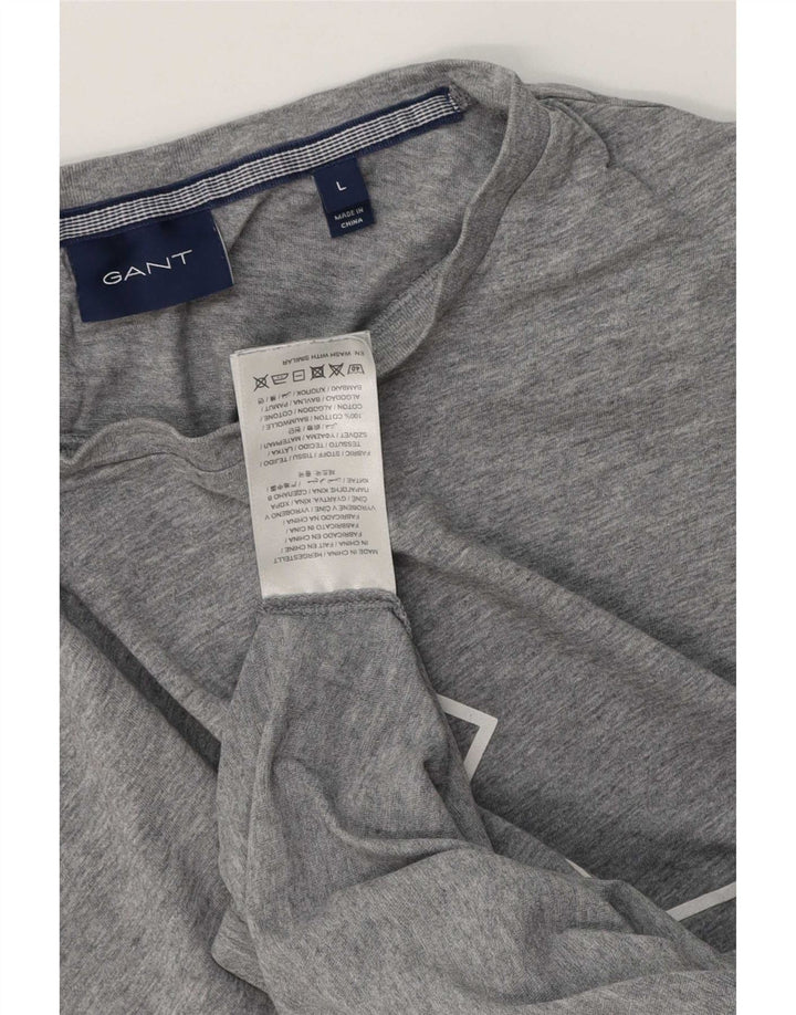Мужская футболка с рисунком Gant, большой серый хлопок