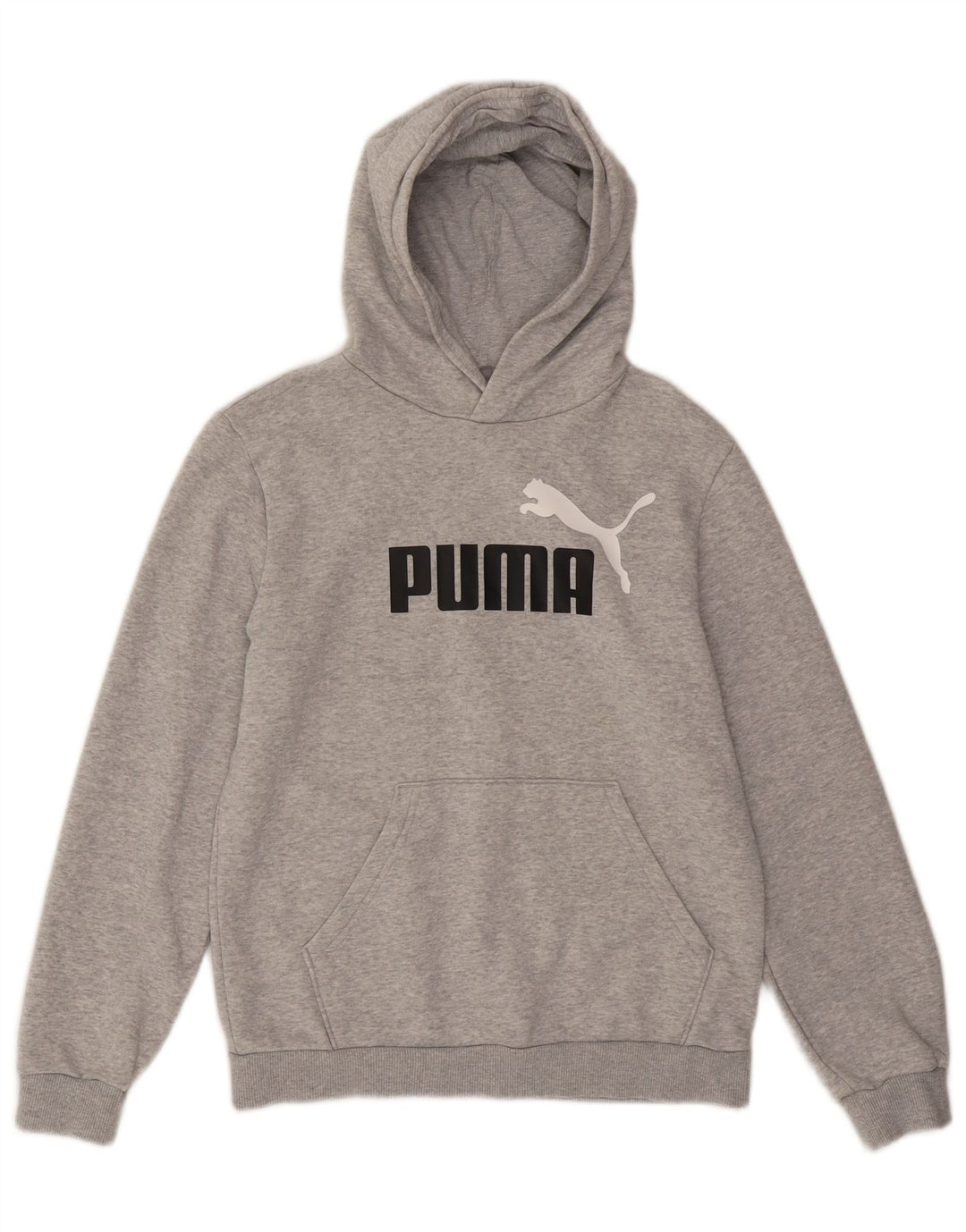 Толстовка с капюшоном PUMA для мальчиков 13-14 лет, серый хлопок