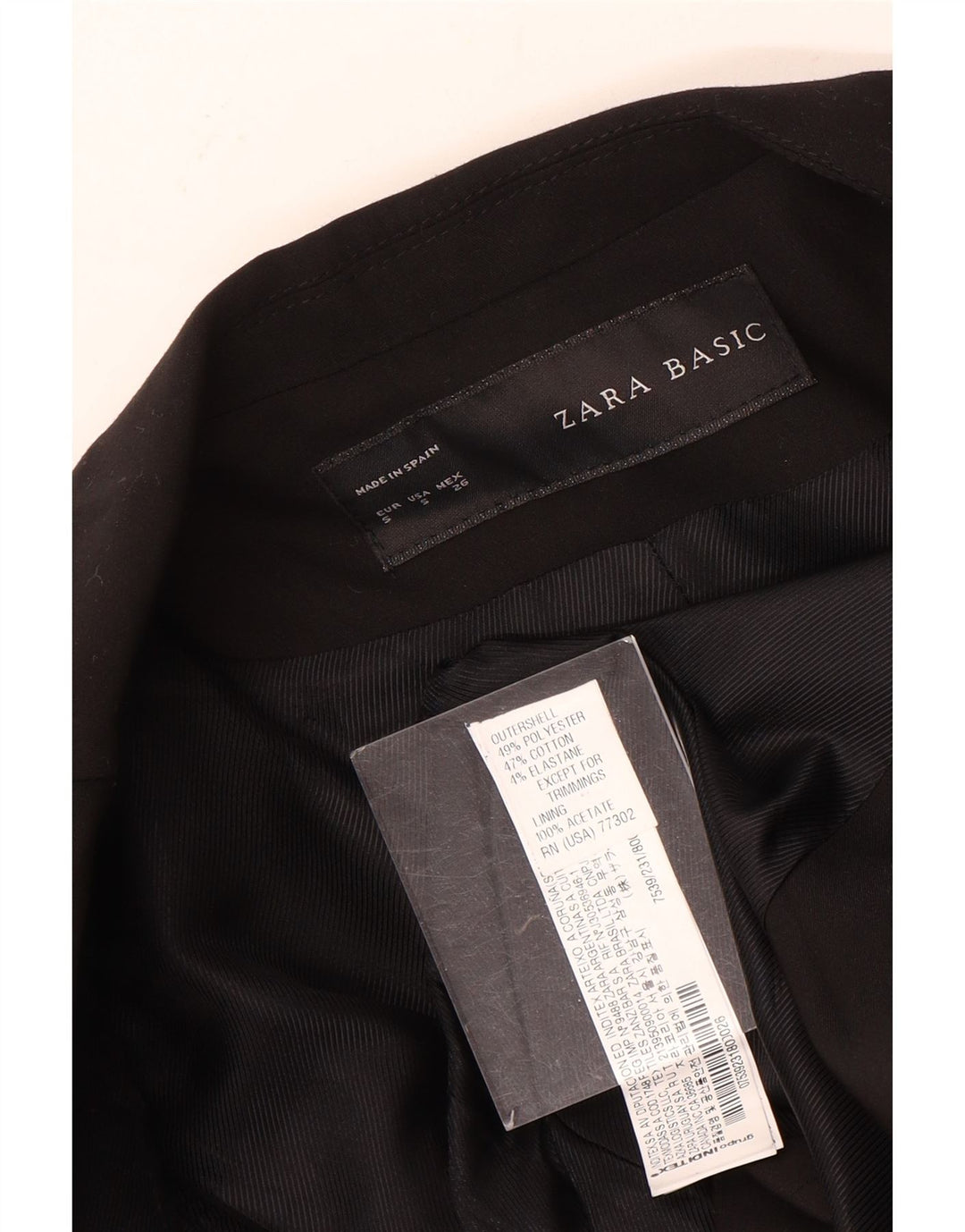 Женский пиджак ZARA на 1 пуговице, Великобритания, 10 шт., маленький черный полиэстер