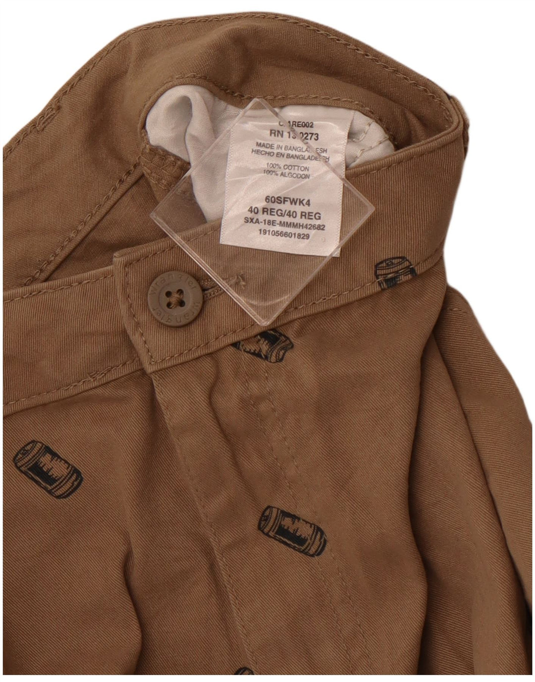 Мужские шорты карго WRANGLER с рисунком W40 XL, коричневые, хлопок