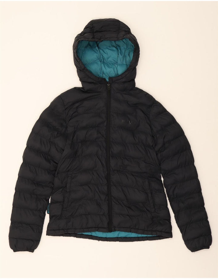 MOUNTAIN WAREHOUSE Womens Oversized Hooded Padded Jacket UK 10 Small Black Vintage Mountain Warehouse and Second-Hand Mountain Warehouse from Messina Hembry 