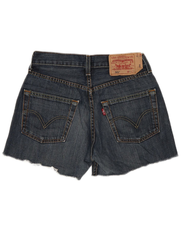 Женские джинсовые шорты Levi's 501 W28, хлопковые, среднего синего цвета