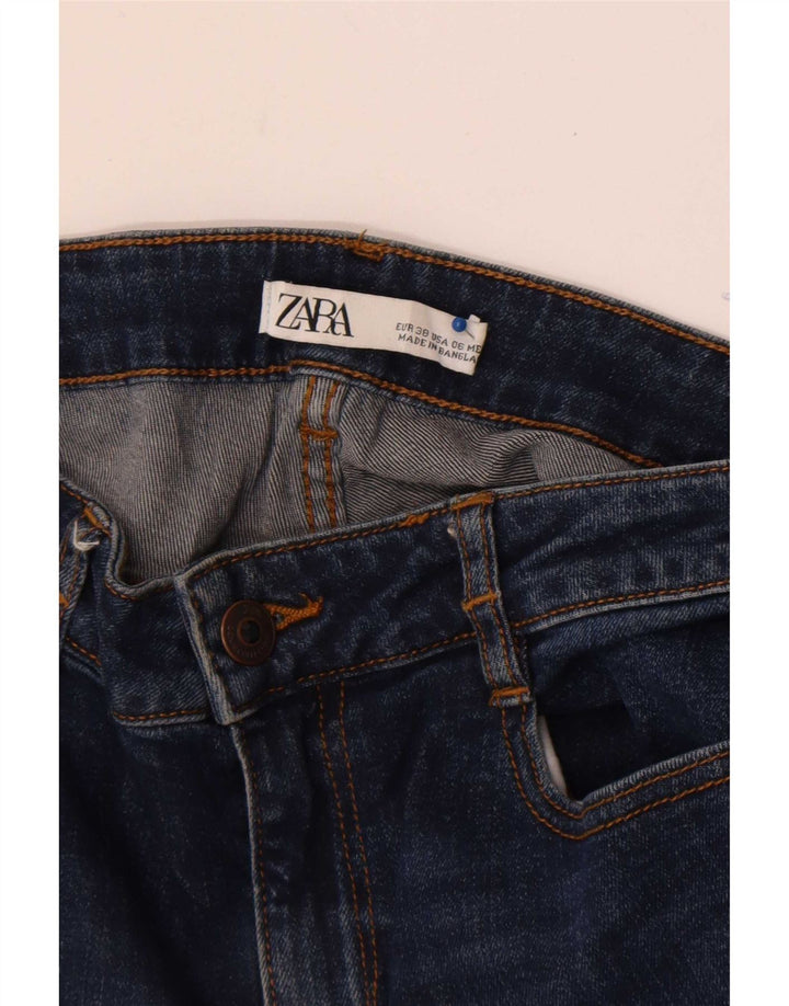 Женские укороченные расклешенные джинсы Zara EU 38, маленькие W28 L26, синие