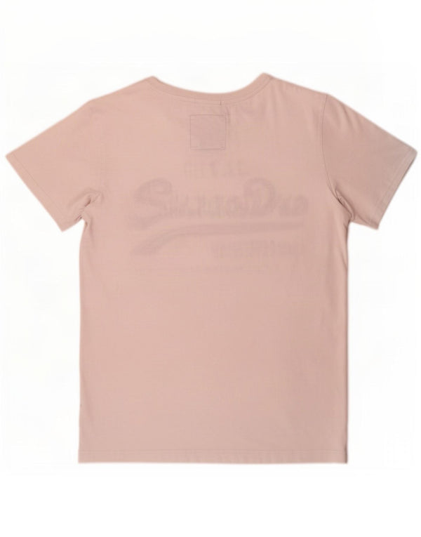 Женская футболка классического кроя с рисунком Superdry Top UK 12, средний белый хлопок